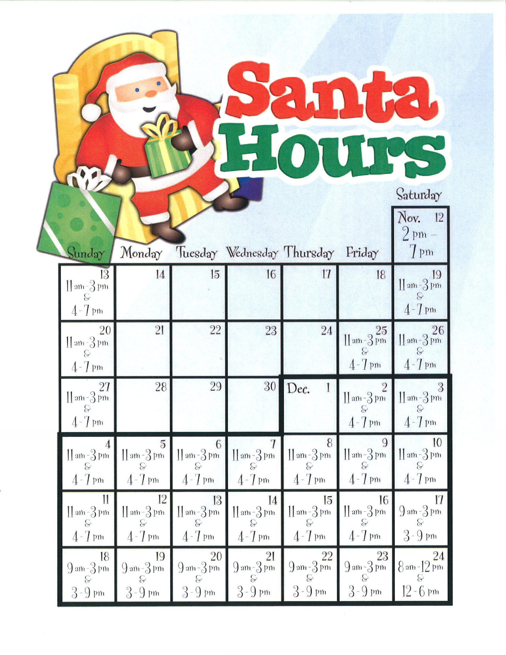 Hemet Valley Mall Santa Hours
