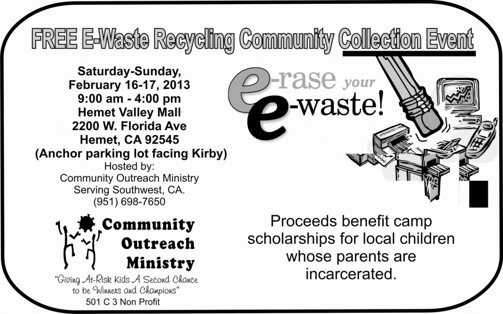 Hemet Valley Mall » E-Waste Collection Event Feb. 16-17