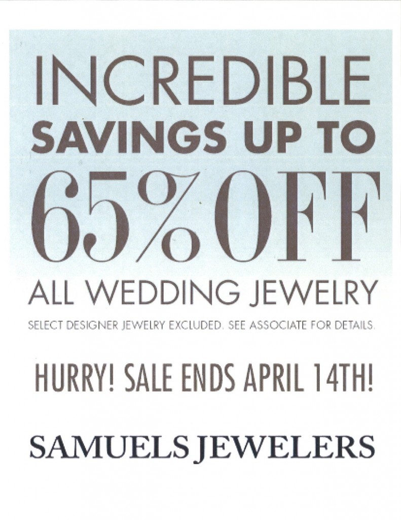 65% off Wedding Jewelry